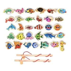 magnetic fish, magnetic fishing game, magnetic fishing toy, wooden fish toy, wooden fishing toy, wooden fishing game