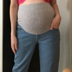 Erhielt Über Bauch Mutterschaft Jeans Schwangerschaft Hose von Kunden L****r.