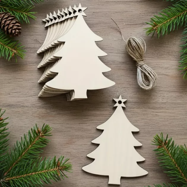 leere Holzornamente, personalisierte hölzerne Weihnachtsbaumschmuck, DIY Holzornamente, hölzerne Weihnachtsbaumschmuck