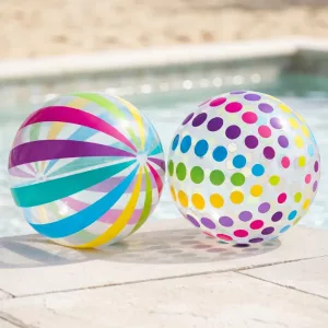 2er-Set aufblasbare gestreifte Volleyballs Bunter Strandball