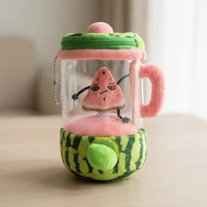 Niedliches Plüschspielzeug mit Zugband in Entsafter-Optik für Kinder