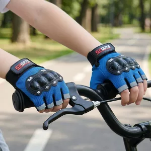 Gepolsterte, fingerlose Fahrradhandschuhe für Kinder